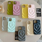 Protective Apple iPhone Back Cover - Heart Matte Colorful Candy iPhone 3D Textured Case - Style 2