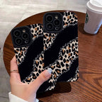 Protective Apple iPhone Back Cover - Leopard Black Lines Textured iPhone Soft Silicone Case - Style 3