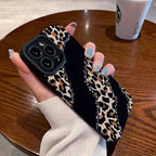 Protective Apple iPhone Back Cover - Leopard Black Lines Textured iPhone Soft Silicone Case - Style 2