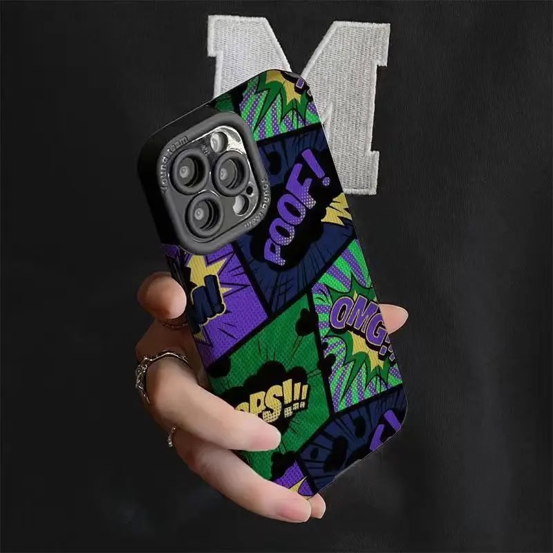 Protective Apple iPhone Back Cover - Poof Oops OMG Textured iPhone Soft Silicone Case - Style 3
