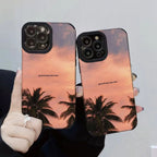Protective Apple iPhone Back Cover - Sunset Motivational Quote Textured iPhone Soft Silicone Case - Style 3