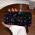 Protective Apple iPhone Back Cover - Colorful Stars Textured iPhone Soft Silicone Case - Style 3