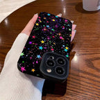 Protective Apple iPhone Back Cover - Colorful Stars Textured iPhone Soft Silicone Case - Style 2