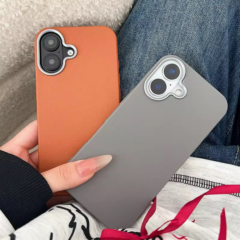 Protective Apple iPhone Back Cover - Ultra Thin Leather Soft Silicone iPhone Soft Case - Style 4