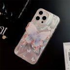 Protective Apple iPhone Back Cover - Aesthetic Lilac Pre-Order Butterfly Glossy Phone Holder iPhone Case - Style 3