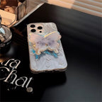 Protective Apple iPhone Back Cover - Aesthetic Lilac Pre-Order Butterfly Glossy Phone Holder iPhone Case - Style 4