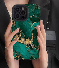 Green Marble Textured iPhone Soft Silicone Case