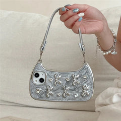 Stylish Love 3D Bow Handbag Bracelet iPhone Case