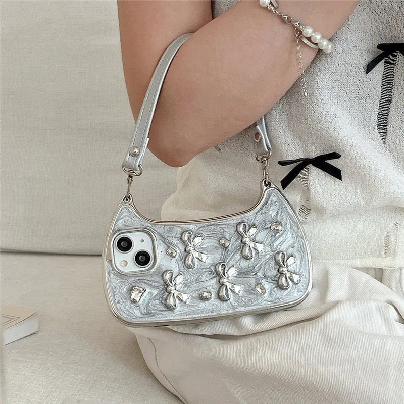 Stylish Love 3D Bow Handbag Bracelet iPhone Case