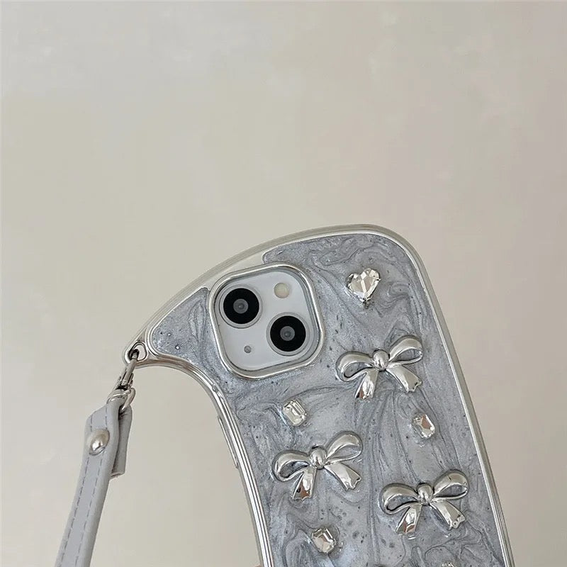 Protective Apple iPhone Back Cover - Stylish Love 3D Bow Handbag Bracelet iPhone Case - Style 5