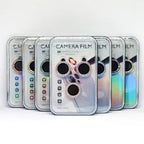 Protective Apple iPhone Back Cover - Silver Diamond Studded Glitter Camera Lens Protector For iPhone Models - Style 8
