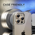 Protective Apple iPhone Back Cover - Silver Diamond Studded Glitter Camera Lens Protector For iPhone Models - Style 4