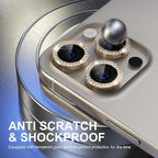 Protective Apple iPhone Back Cover - Silver Diamond Studded Glitter Camera Lens Protector For iPhone Models - Style 6