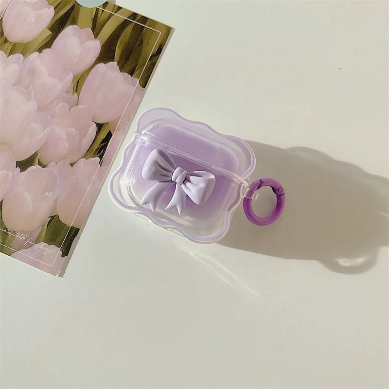 Wavy Edge Cute Bow Candy Colors Airpod Case Mobile Case by CoverMeUp - Style 5