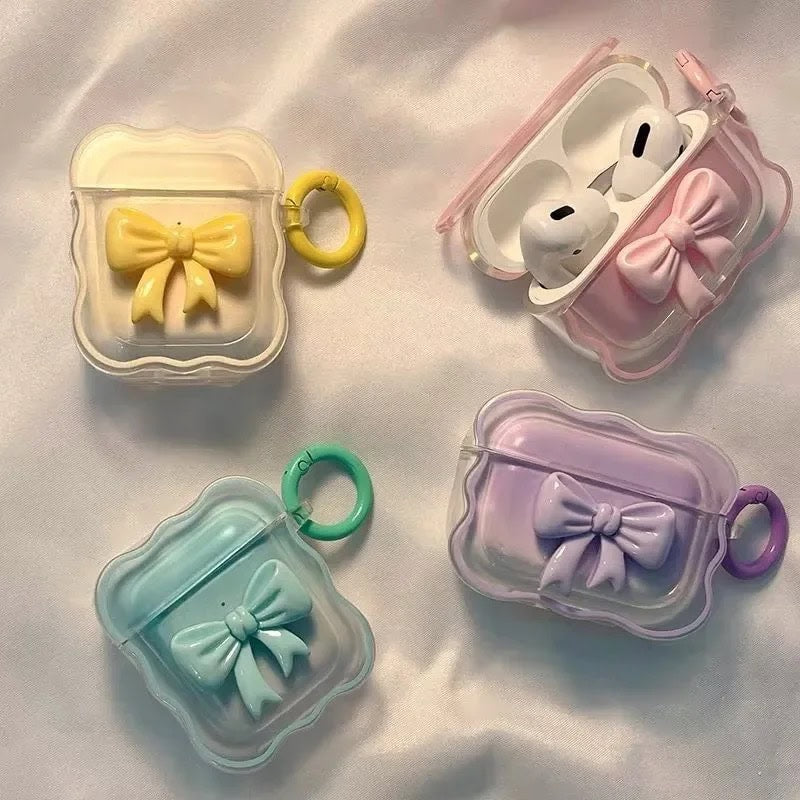 Wavy Edge Cute Bow Candy Colors Airpod Case Mobile Case by CoverMeUp