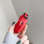 Red Heart Rubber Silicone Airpod Case Mobile Case by CoverMeUp - Style 6