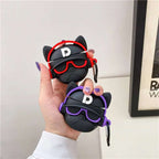 Bulldog Red Headphone Rubber Silicone Airpod Case Mobile Case by CoverMeUp