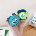 Monster Blue Green Rubber Silicone Airpod Case Mobile Case by CoverMeUp