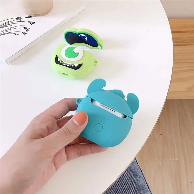 Monster Blue Green Rubber Silicone Airpod Case