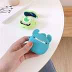 Monster Blue Green Rubber Silicone Airpod Case Mobile Case by CoverMeUp - Style 4
