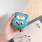 Monster Blue Green Rubber Silicone Airpod Case Mobile Case by CoverMeUp - Style 2