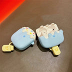Blue Ice Cream Rubber Silicone Airpod Case Mobile Case by CoverMeUp - Style 2