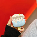 Blue Ice Cream Rubber Silicone Airpod Case Mobile Case by CoverMeUp - Style 3