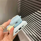 Blue Ice Cream Rubber Silicone Airpod Case Mobile Case by CoverMeUp - Style 4