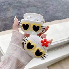 Kitty Sunglasses Rubber Silicone Airpod Case