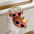 Kitty Sunglasses Rubber Silicone Airpod Case Mobile Case by CoverMeUp - Style 2