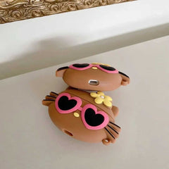 Kitty Sunglasses Rubber Silicone Airpod Case
