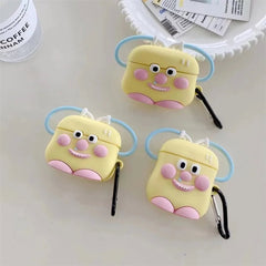 Cute Love Fashion Yellow Blue Hands Above Holder Rubber Silicone Airpod Case