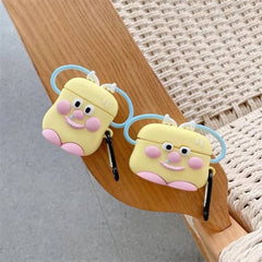 Cute Love Fashion Yellow Blue Hands Above Holder Rubber Silicone Airpod Case