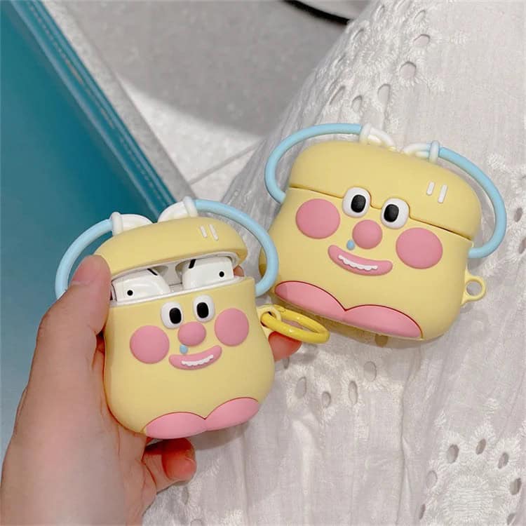 Cute Love Fashion Yellow Blue Hands Above Holder Rubber Silicone Airpod Case Mobile Case by CoverMeUp