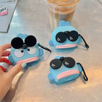 3D Movable Sunglasses Clown Fish Rubber Silicone Airpod Case Mobile Case by CoverMeUp - Style 4