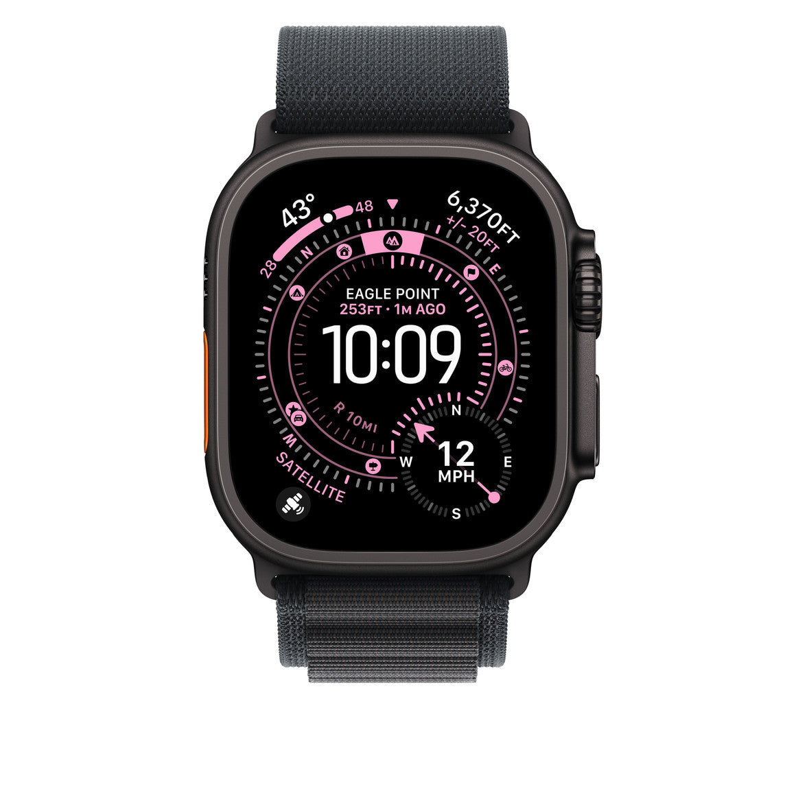 Black Alpine Loop With Black Metal Connectors (44mm /45mm /46mm & 49mm)