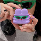 Cute Rabbit Green Sunglasses Summer Rubber Silicone Airpod Case Mobile Case by CoverMeUp - Style 2