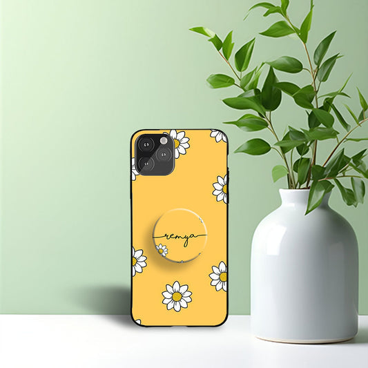 Yellow Flower Phone Holder Glossy Metal Bumper Case Mobile Case by CoverMeUp