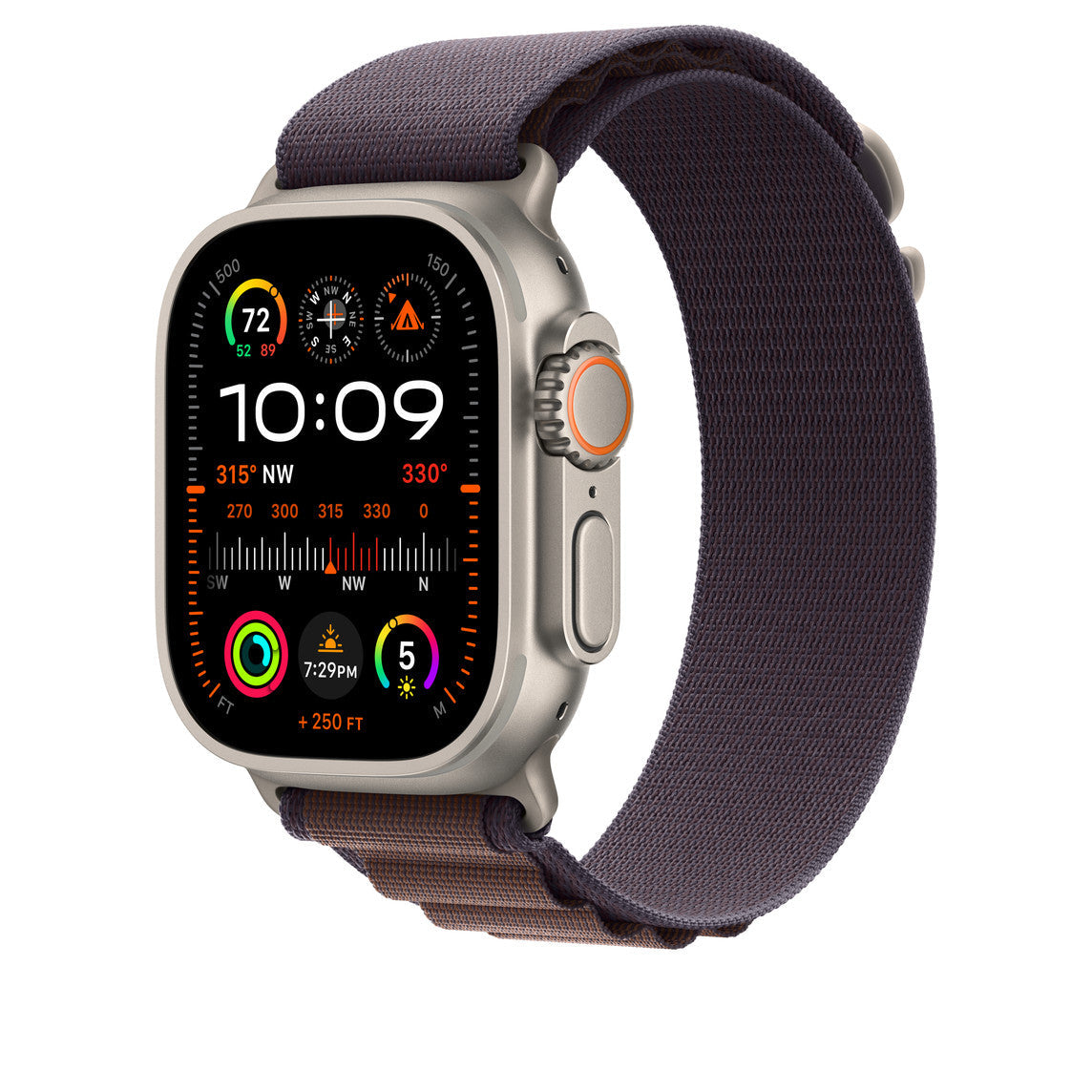 Indigo Alpine Loop With Silver Metal Connectors (44mm /45mm /46mm & 49mm)
