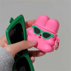 Cute Rabbit Green Sunglasses Summer Rubber Silicone Airpod Case Mobile Case by CoverMeUp - Style 5