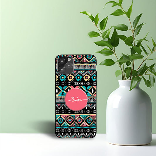 Blue & Pink Trivial Phone Holder Glossy Metal Bumper Case Mobile Case by CoverMeUp