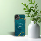 Persian Blue Marble Phone Holder Glossy Metal Bumper Case Mobile Case by CoverMeUp
