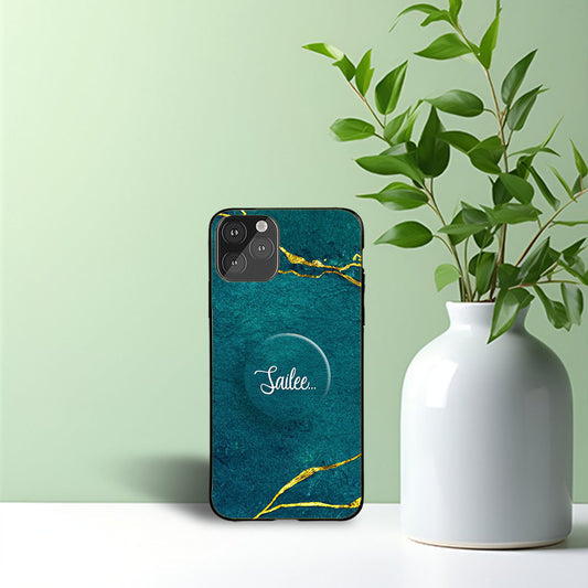 Persian Blue Marble Phone Holder Glossy Metal Bumper Case Mobile Case by CoverMeUp