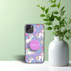 Lavendar Unicorn Phone Holder Glossy Metal Bumper Case Mobile Case by CoverMeUp