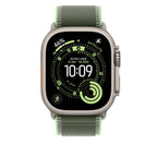 Green/Neon Trail Loop for iWatch 44/45/46mm & 49mmUltra with Silver Metal Connectors