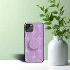 Zoe Flamingo Phone Holder Glossy Metal Bumper Case Mobile Case by CoverMeUp