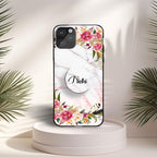 White Marble Floral Phone Holder Glossy Metal Bumper Case Mobile Case by CoverMeUp