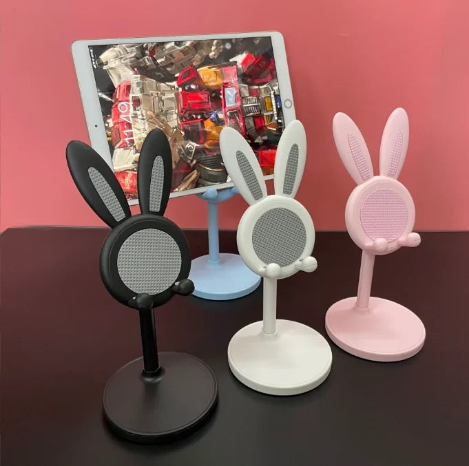 Cute Rabbit Bunny Table Desktop Phone Holder Silicone Rubber Retractable Stand Mobile Case by CoverMeUp - Style 5