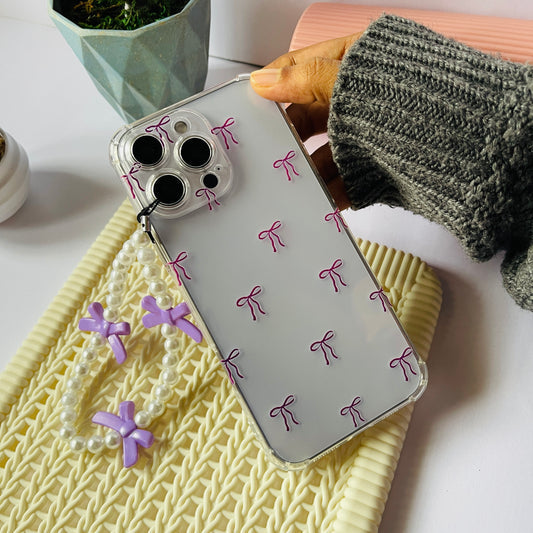 Purple Bow Transparent Custom Slim Soft Cases Mobile Case by CoverMeUp