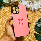 Pink Bow Girly Custom Glossy Metal Bumper Case Mobile Case by CoverMeUp